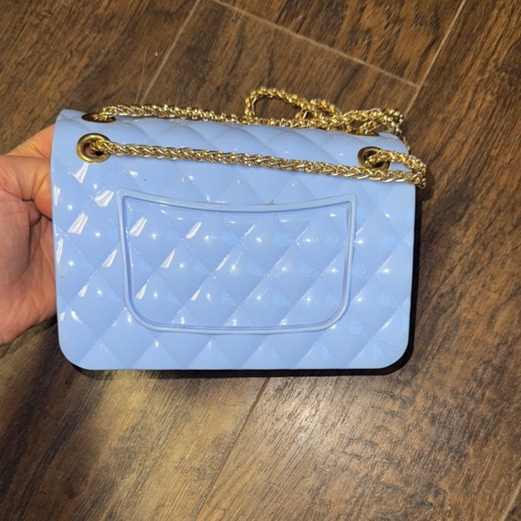 Elegant Blue Quilted Jelly Chain Bag - Picture 5 of 7
